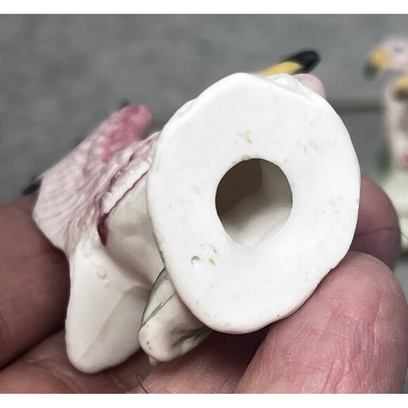 Vintage Miniature Pink Flamingo Porcelain Tropical Bird Hagen Renaker ? Japan ? - Picture 6 of 13